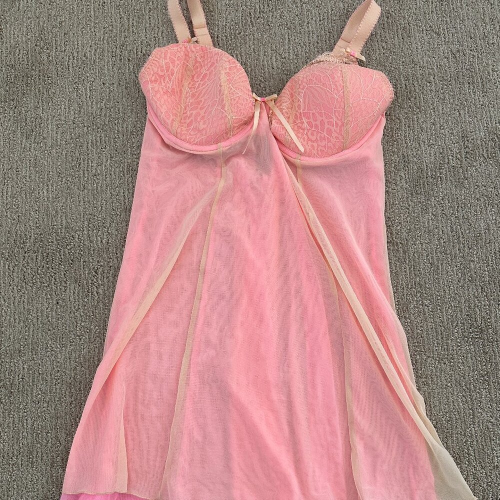 Pink Freya Icon Underwire Moulded Plunge Babydoll 32FF/32H